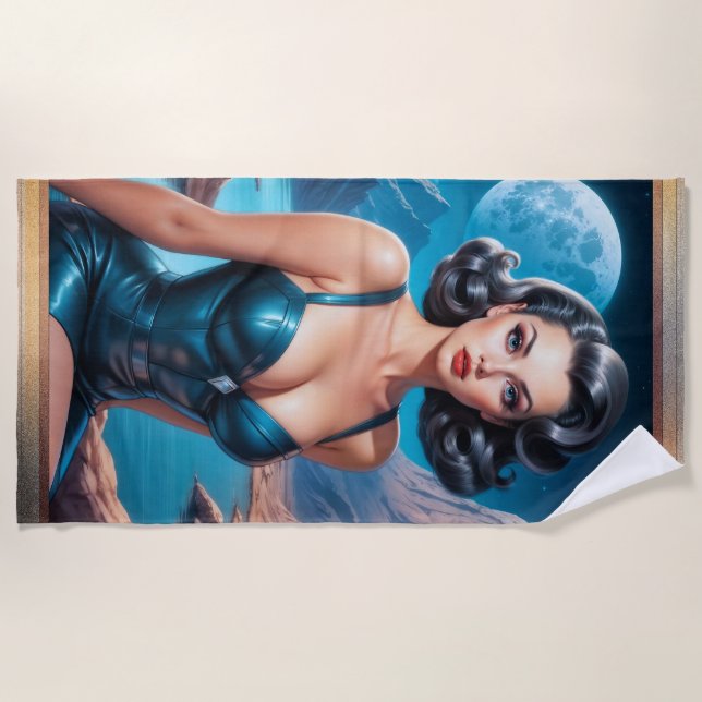 I'm On Vacation AI Concept Art by Xzendor7 Beach Towel (Front)