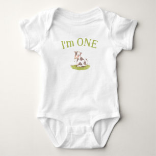 I'm one baby cow bodysuit birthday