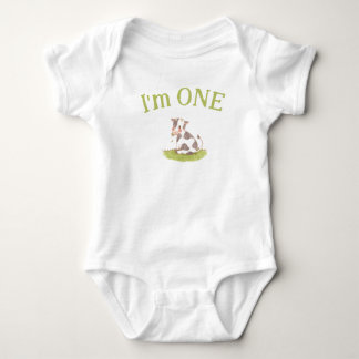 I'm one baby cow bodysuit birthday