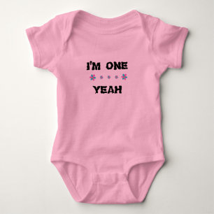 I'm One Baby Girl Bodysuit Pink