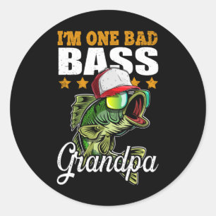 I'm One D B Grandpa B Fishing Father's Day Gift  Classic Round Sticker