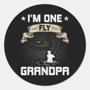 I'm One Fly Grandpa Fly Fishing Grandpa Classic Round Sticker