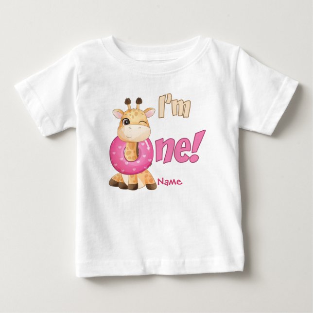 I'm One Giraffe Baby T-Shirt (Front)