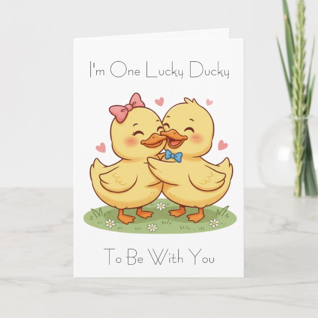I'm One Lucky Ducky Valentine's Day Card (Front)