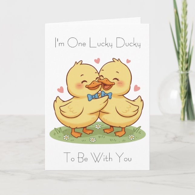 I'm One Lucky Ducky Valentine's Day Card (Front)