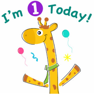I'm One Today - Giraffe Design Standing Photo Sculpture