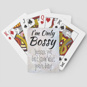 I'm Only Bossy Girl Boss Bokeh Playing Cards