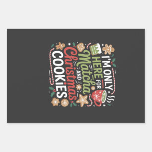 I'm Only Here for Matcha and Christmas Cookies Wrapping Paper Sheet