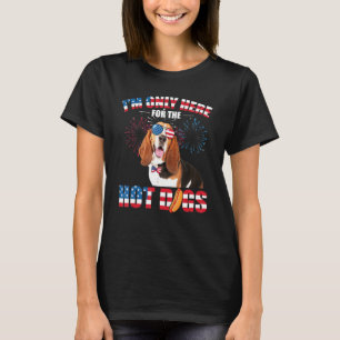 Im Only Here For The Hot Dogs American Basset Houn T-Shirt
