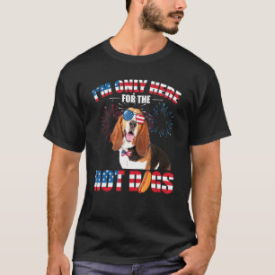 Im Only Here For The Hot Dogs American Basset Houn T-Shirt