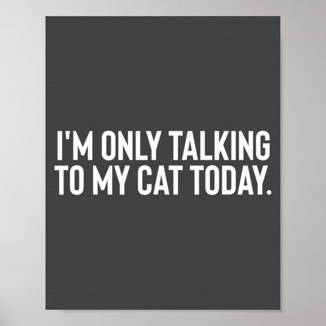I'm Only Talking To My Cat Today  Poster (Front)