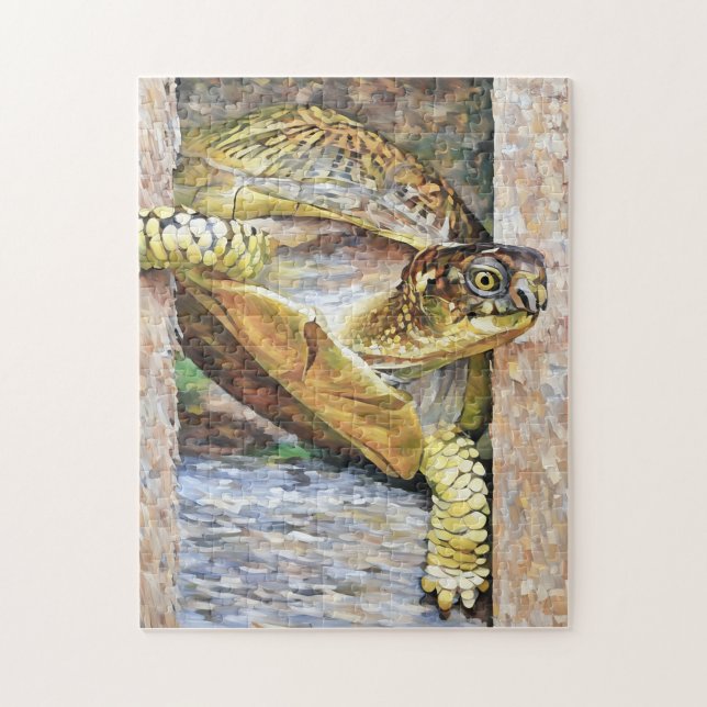 I'm Out of Here! Box Turtle Jigsaw Puzzle (Vertical)
