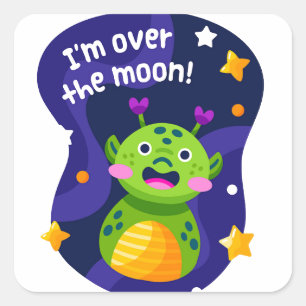 i'm over the moon Sticker