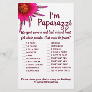 I'm paparazzi Game Card Purple Flower Wedding