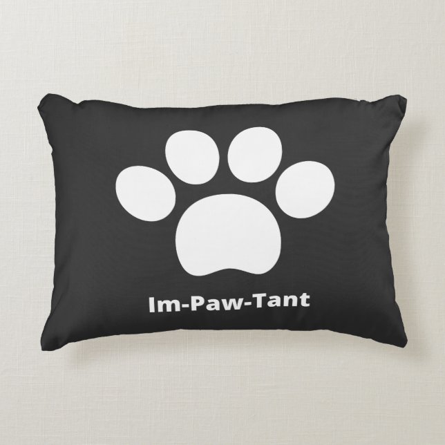 Im-Paw-Tant Accent Pillow (Front)