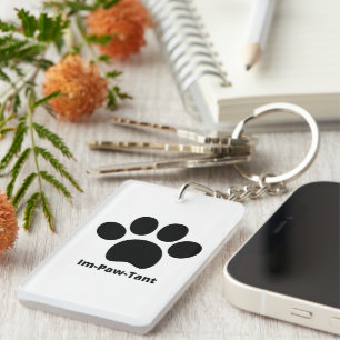 Im-Paw-Tant Circle Double-sided Acrylic Keychain