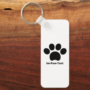 Im-Paw-Tant Rectangle Aluminium Keychain