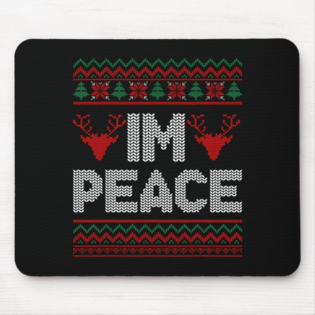 I'm Peace Couple Matching Christmas Ugly Sweater  Mouse Mat (Front)