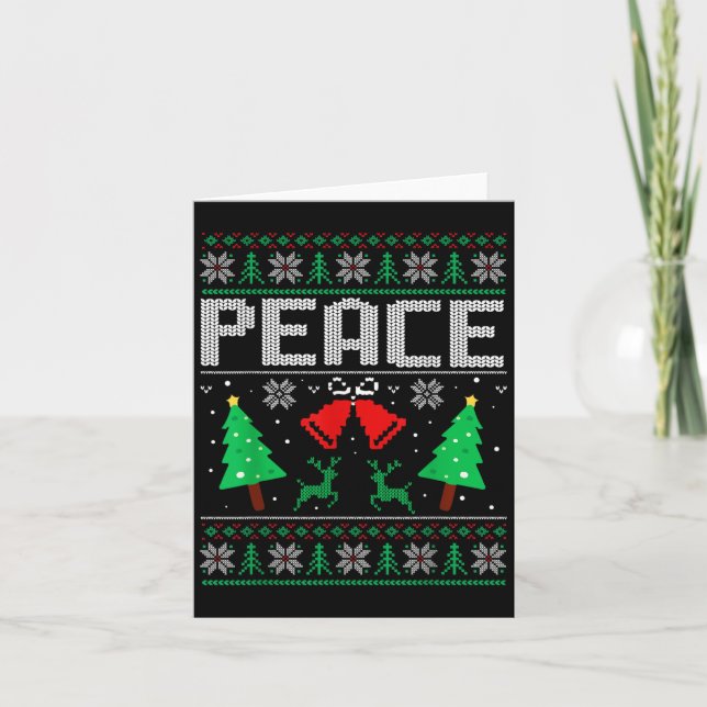 Im Peace - I Come In Peace Couple Matching Ugly Ch Card (Front)