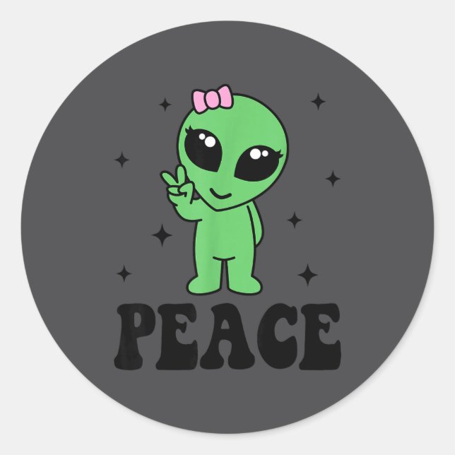 I'm Peace I Come In Peace Valentine Family Funny C Classic Round Sticker (Front)