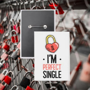 I'm Perfect Single Padlock Button