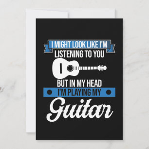 I'm Playing Guitar Music Player Musician Guitarist Thank You Card