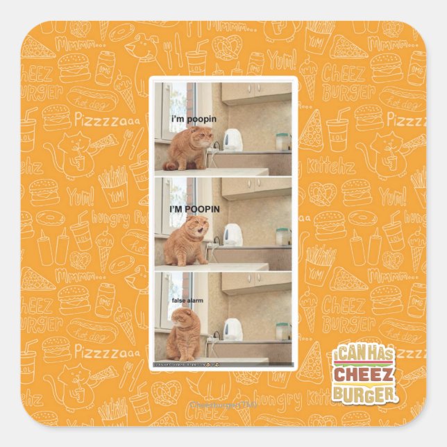 I'm poopin! square sticker (Front)