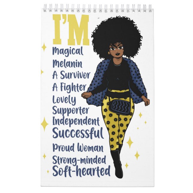 I'm positive motivate inspire melanin sista black calendar (Back)