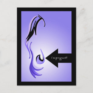 i'm pregnant! : markdrawn woman announcement postcard