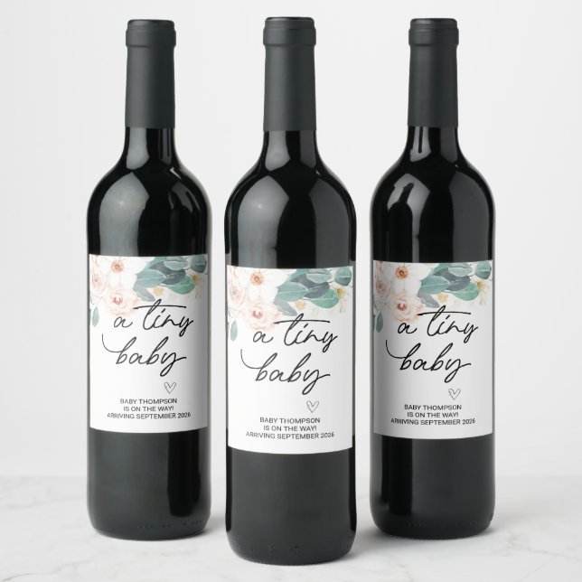 I'm Pregnant New Baby Pregnancy Announcement Mom W Wine Label (Bottles)