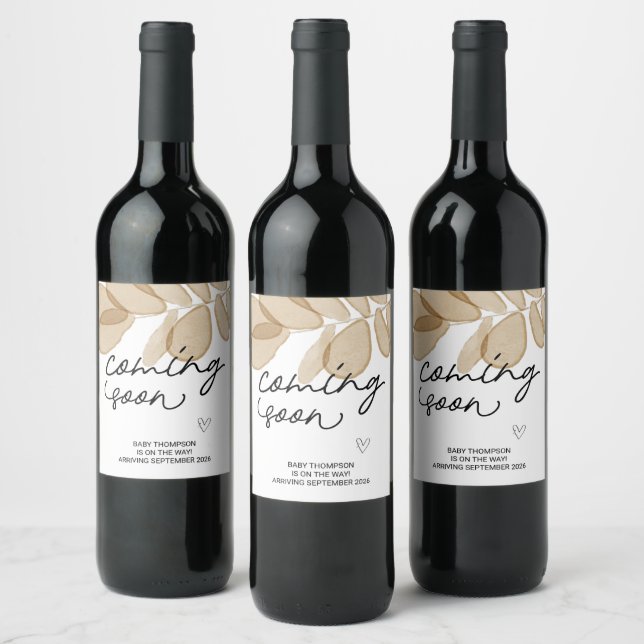 I'm Pregnant New Baby Pregnancy Announcement Mom W Wine Label (Bottles)