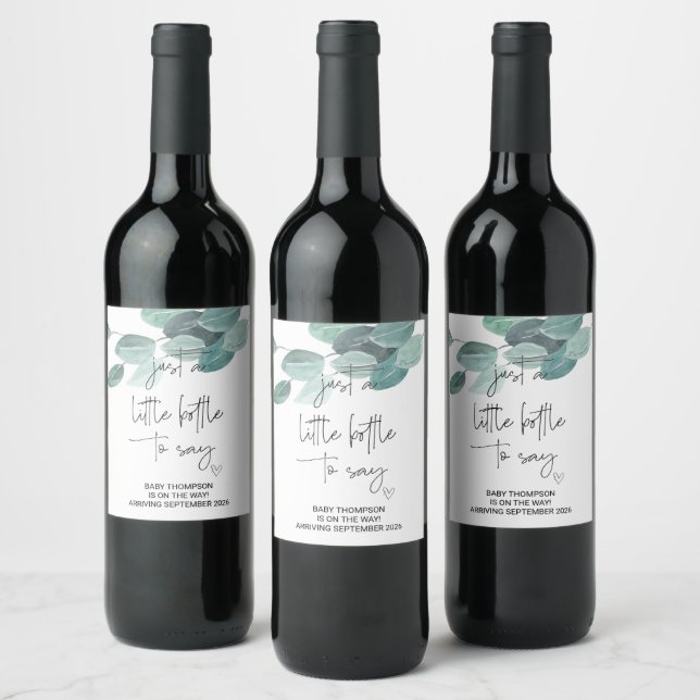 I'm Pregnant New Baby Pregnancy Announcement Mom W Wine Label (Bottles)