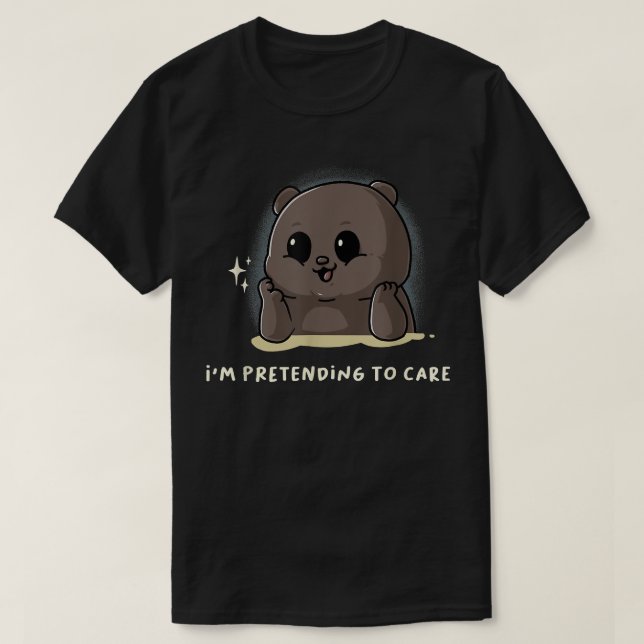 I'm Pretending To Care Introvert Music Fan Nerd Gr T-Shirt (Design Front)
