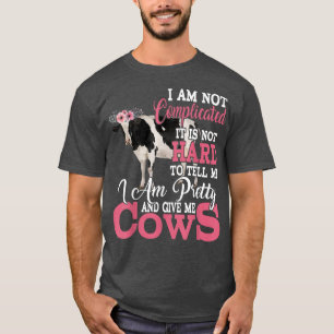 I'm Pretty And Give Me Cows Funny Floral Cow Farme T-Shirt