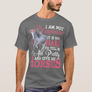 I'm Pretty And Give Me Horses Funny Floral Horse F T-Shirt