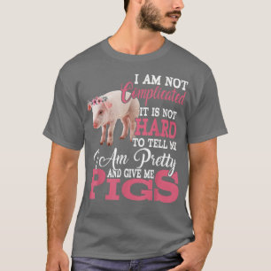 I'm Pretty And Give Me Pigs Funny Floral Pig Farme T-Shirt