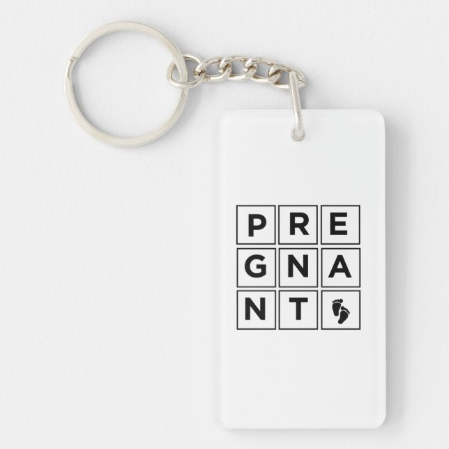 I'm pretty pregnant woman key ring (Front)