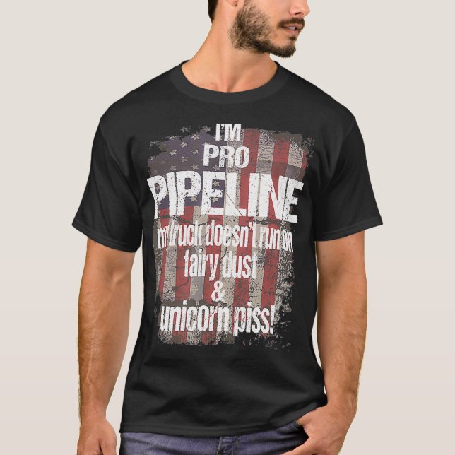 Im Pro Pipeline Welders USA Flag Trump Train T-Shirt (Front)