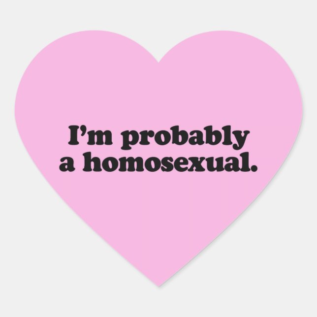 I'M PROBABLY A HOMOSEXUAL HEART STICKER (Front)