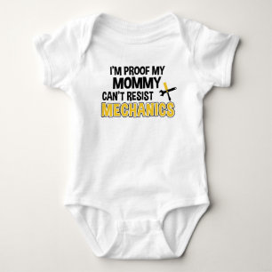 I'm Proof My Mummy Can't Resist Mechanics Funny Baby Bodysuit