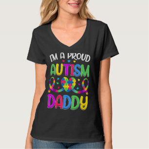 Im Proud Autism Daddy Autism Awareness Puzzle Hear T-Shirt