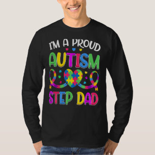 Im Proud Autism Step Dad Autism Awareness Puzzle H T-Shirt