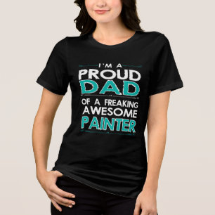 I'm Proud Dad of a Freaking Awesome Daughter Funny Tri-Blend Shirt
