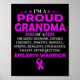 I'm proud grandma of epilepsy warrior t poster