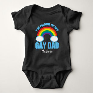 I'm Proud of My Gad Dad LGBT Son Daughter Pride Baby Bodysuit