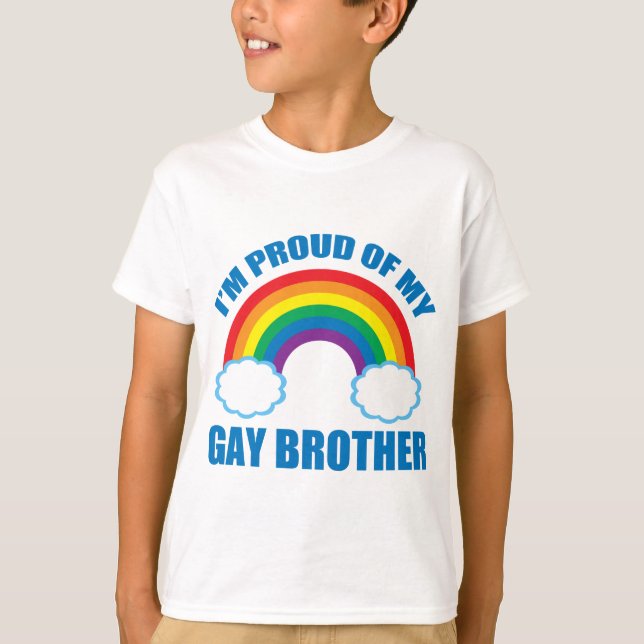 I'm Proud of My Gay Brother Rainbow Kids T-Shirt (Front)
