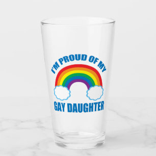 I'm Proud of My Gay Daughter LGBTQ Mum Dad Glass