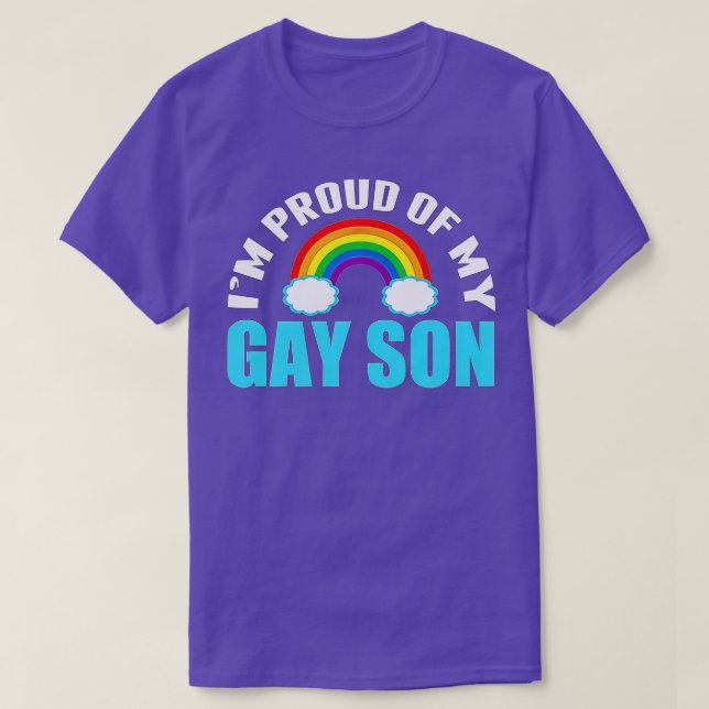 Im Proud of My Gay Son LGBQ Mum or Dad   T-Shirt (Design Front)