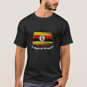 I'm Proud of My Roots - Vintage Uganda Flag Patrio T-Shirt