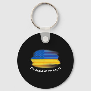 I'm Proud Of My Roots - Vintage Ukrainian American Key Ring